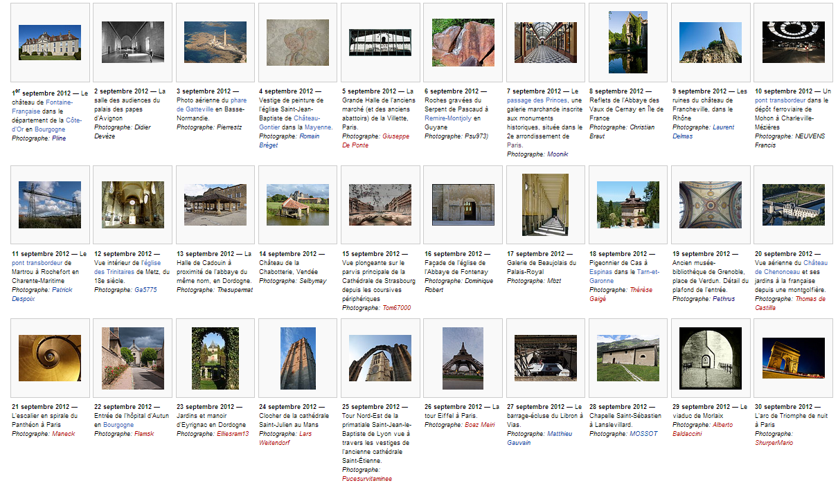 Les images du jour de Wiki Loves Monuments 2012